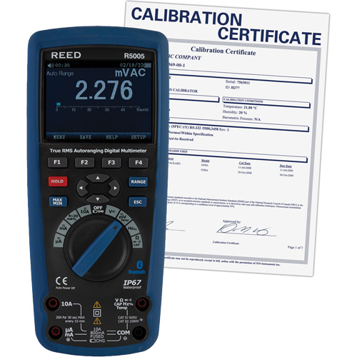 True RMS Industrial Multimeter with Calibration Certificate, AC/DC Voltage, AC/DC Current Helyx Safety & Industrial Supplies