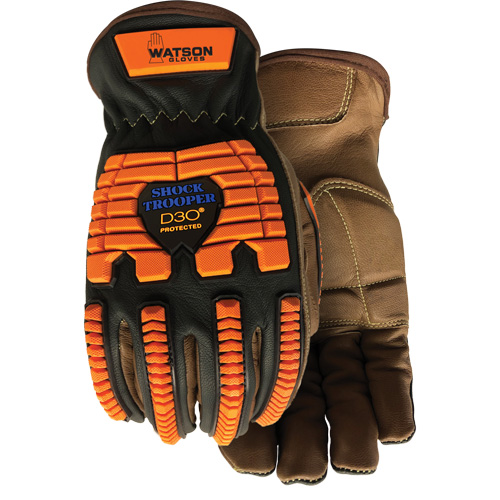 Gants antichocs Drill Sergeant, Grand, Paume en Cuir fleur, Poignet &agrave; enfiler Helyx Safety & Industrial Supplies