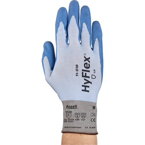 HyFlex &reg; 11-518 Gloves, Size Small/7, 18 Gauge, Polyurethane Coated, Dyneema&reg; Shell, ASTM ANSI Level A2/EN 388 Level B Helyx Safety & Industrial Supplies