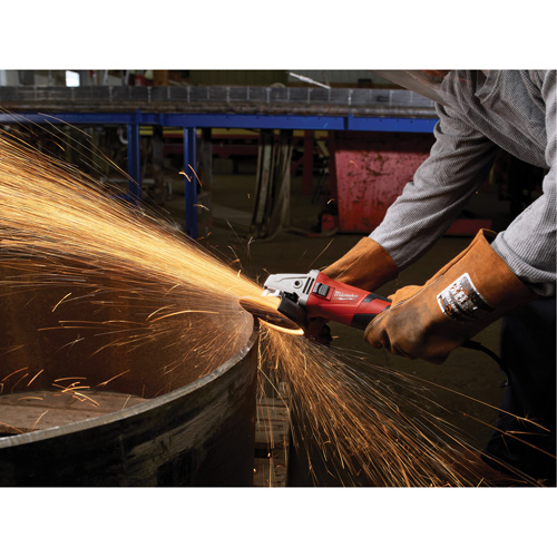 Petite meuleuse d'angle verrouillable avec collecteur coulissant, 5", 12 A Helyx Safety & Industrial Supplies