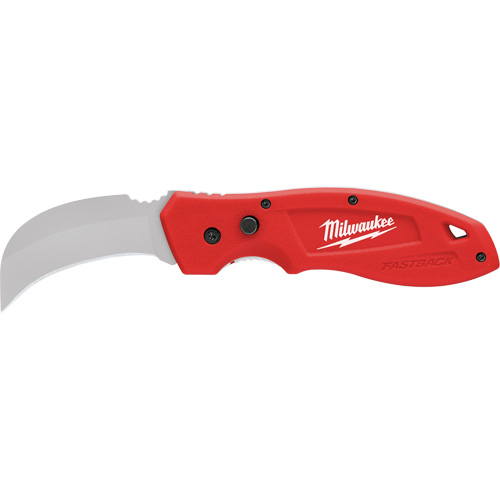 FastBack Hawk Bill Folding Knife, 2-1/4" Blade, Stainless Steel Blade, Plastic Handle Helyx Safety & Industrial Supplies