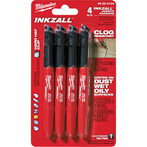 Marqueur Inkzall, Noir, Pointe Fin Helyx Safety & Industrial Supplies