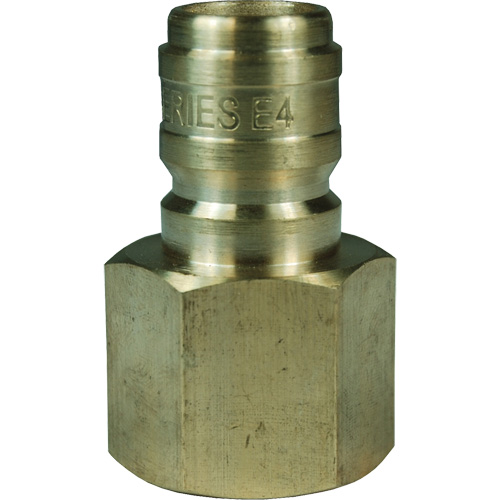 Bouchon d'interconnecteur &agrave; passage direct DQC de s&eacute;rie E, Laiton, 3/4", NPTF femelle, 1700 PSI Helyx Safety & Industrial Supplies