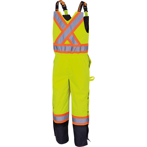 5041BB Waterproof Quilted Bib Pants, Polyester, Large, High Visibility Lime-Yellow Helyx Safety & Industrial Supplies