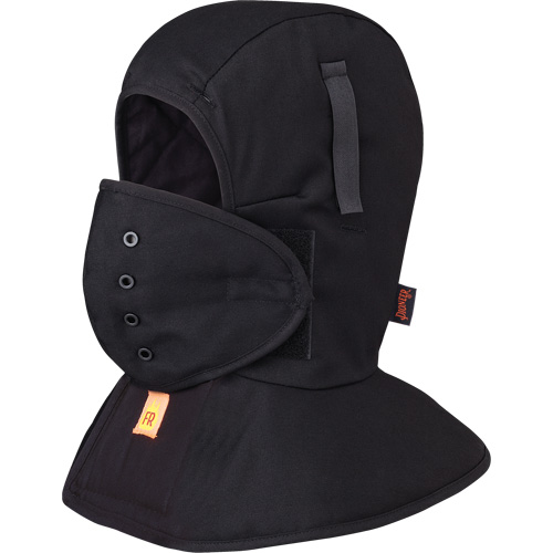 565A Doublure matelass&eacute;e FR &agrave; long col pour casque, Noir, Coton Helyx Safety & Industrial Supplies