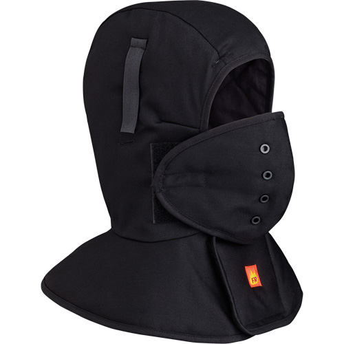 565A Doublure matelass&eacute;e FR &agrave; long col pour casque, Noir, Coton Helyx Safety & Industrial Supplies