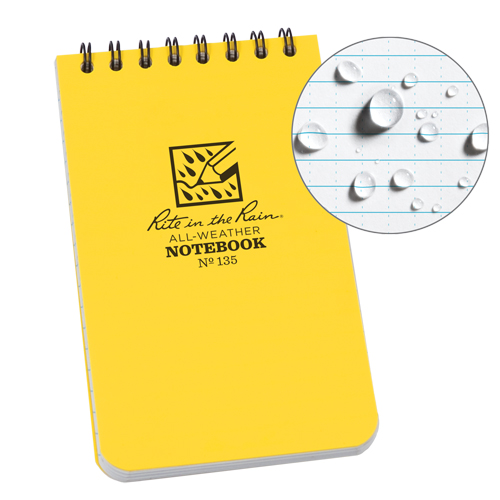 Pocket Top-Spiral Notebook, Soft Cover, Yellow, 100 Pages, 3" W x 5" L Helyx Safety & Industrial Supplies