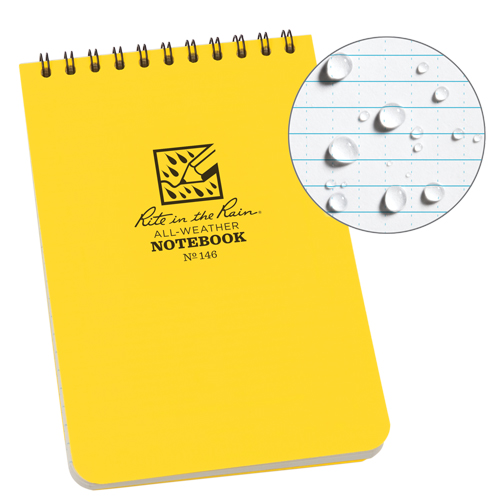Pocket Top-Spiral Notebook, Soft Cover, Yellow, 100 Pages, 4" W x 6" L Helyx Safety & Industrial Supplies