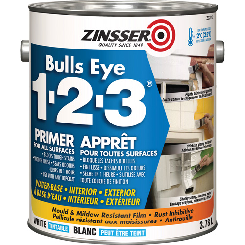 Bulls Eye 1-2-3&reg; Water-Base Primer, 3.78 L, Gallon, White Helyx Safety & Industrial Supplies