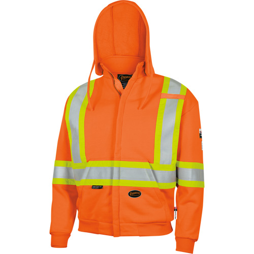 338SF Flame-Resistant Zip Style Hoodie, Men's, X-Large, High Visibility Orange, 22 cal/cm² Helyx Safety & Industrial Supplies