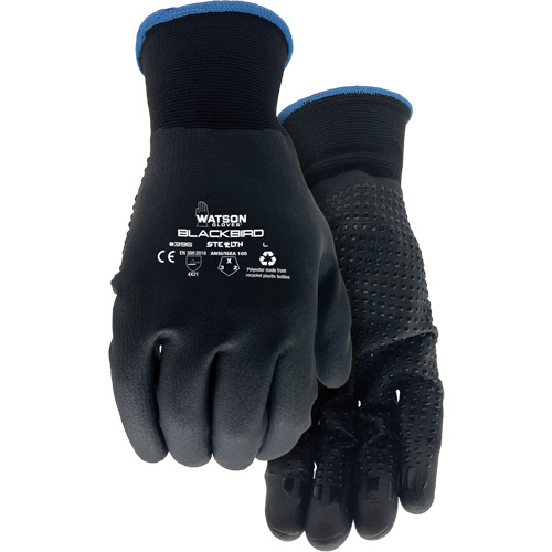 Stealth Blackbird Coated Gloves, X-Large, Microfoam Nitrile Coating, 15 Gauge, Polyester Shell Helyx Safety & Industrial Supplies