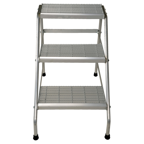 Aluminum Step Stand, 3 Steps, 34-9/16" x 22-13/16" x 30" High Helyx Safety & Industrial Supplies