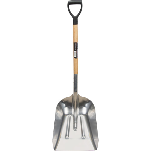 Scoop Shovel, Wood, Aluminum Blade, D-Grip Handle, 24-1/2" Length Helyx Safety & Industrial Supplies