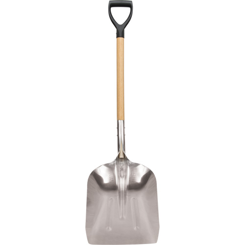 Scoop Shovel, Wood, Aluminum Blade, D-Grip Handle, 24-1/2" Length Helyx Safety & Industrial Supplies