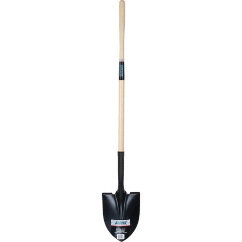 Round Point Shovel, Tempered Steel Blade, Hardwood, Straight Handle Helyx Safety & Industrial Supplies