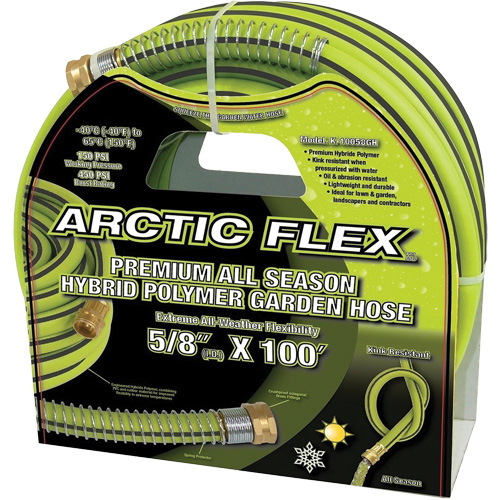 Premium Hybrid Polymer Garden Hose, PVC/Rubber, 5/8" dia. x 100' Helyx Safety & Industrial Supplies