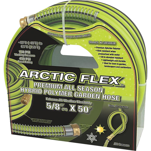 Premium Hybrid Polymer Garden Hose, PVC/Rubber, 5/8" dia. x 50' Helyx Safety & Industrial Supplies