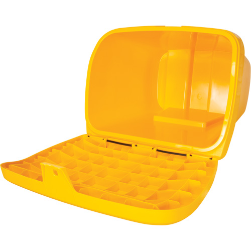 Bacs d'entreposage pour sel & sable, Avec Moraillon, 21" x 27" x 26", 4,24 pi³, Jaune Helyx Safety & Industrial Supplies