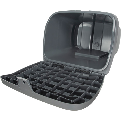 Salt & Sand Storage Bins, With Hasp, 21" x 27" x 26", 4.24 cu. ft., Grey Helyx Safety & Industrial Supplies