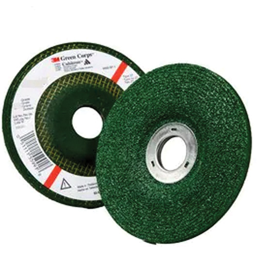 Green Corps Depressed Centre Wheel, 4-1/2" x 1/4", 7/8" Arbor, Aluminum Oxide, Type 27 Helyx Safety & Industrial Supplies