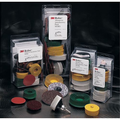 Scotch-Brite Roloc Bristle Disc Kit, Ceramic, 50, 80, 120 Grit, 2" Dia. Helyx Safety & Industrial Supplies