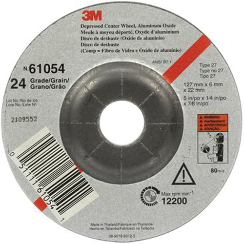 Meule &agrave; moyeu d&eacute;port&eacute;, 5" x 27, Oxyde d'aluminium Helyx Safety & Industrial Supplies