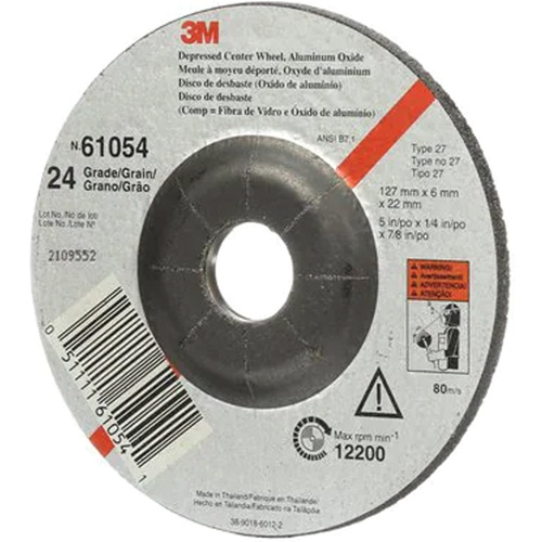 Meule &agrave; moyeu d&eacute;port&eacute;, 5" x 27, Oxyde d'aluminium Helyx Safety & Industrial Supplies