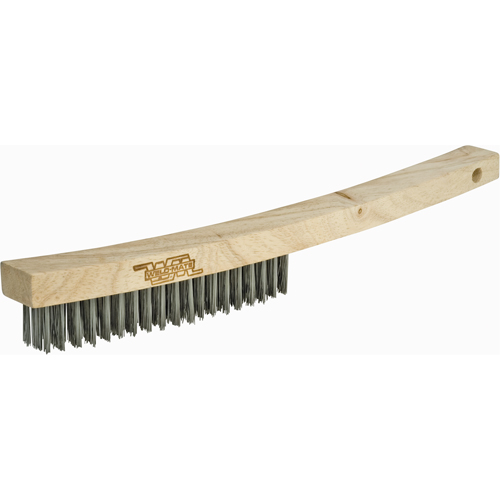 Long Handle Industrial-Duty Scratch Brush, Carbon Steel, 3 x 19 Wire Rows, 13-3/4" Long Helyx Safety & Industrial Supplies