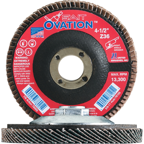 OVATION MEULE LAMELLE41/2X7/8 GRAIN36, 4-1/2" x 7/8", Type 27, Grain 36, Zirconium Helyx Safety & Industrial Supplies