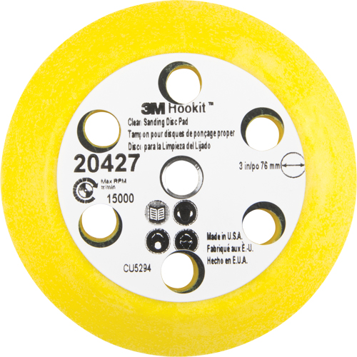 Hookit Clean Sanding Disc Pad Kit, 3" Dia. Helyx Safety & Industrial Supplies