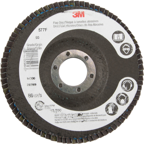 Flap Wheels - 577F Flap Discs, 4-1/2" x 7/8", Type 29, 60 Grit, Zirconium Helyx Safety & Industrial Supplies