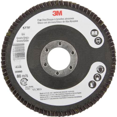 Flap Wheels - 577F Flap Discs, 4-1/2" x 7/8", Type 29, 80 Grit, Zirconium Helyx Safety & Industrial Supplies