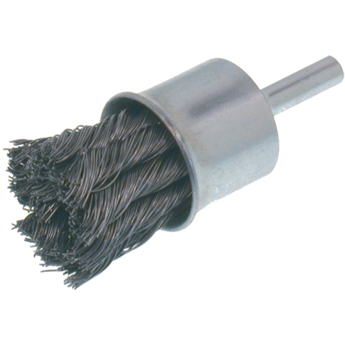 Economy Knot Wire End Brush, 1" Dia., 0.012 Wire Dia., 1/4" Shank Helyx Safety & Industrial Supplies