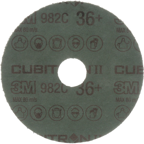 Cubitron II Fibre Discs - 982C, Ceramic Grain, 36+, 5" Dia x 7/8" Arbor Helyx Safety & Industrial Supplies