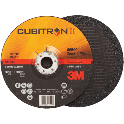 Meules &agrave; moyeu d&eacute;port&eacute; Cubitron II, 4" x 1/4", Arbre 3/8", Type 27 Helyx Safety & Industrial Supplies
