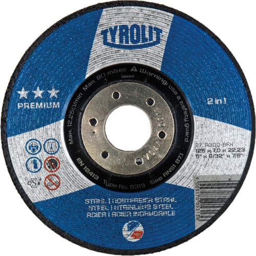 Meule 2-en-1 de premi&egrave;re qualit&eacute;, 4-1/2" x 9/32", Arbre 7/8", Type 27 Helyx Safety & Industrial Supplies