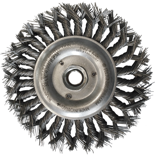 Wire Wheel Brushes, 6" Dia., 0.014" Fill, 5/8"-11 Arbor, Steel Helyx Safety & Industrial Supplies