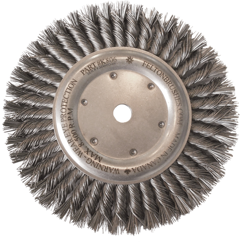 Wire Wheel Brushes, 8" Dia., 0.014" Fill, 5/8"-11 Arbor, Steel Helyx Safety & Industrial Supplies