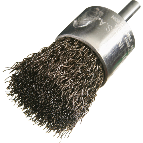 Brosse mont&eacute;es &agrave; fils cr&ecirc;p&eacute;s, 1/2", Fils 0,005", Tige 1/4" Helyx Safety & Industrial Supplies