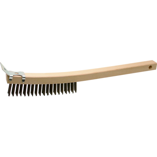 Scratch Brush With Scraper, Steel, 3 x 19 Wire Rows, 13" Long Helyx Safety & Industrial Supplies