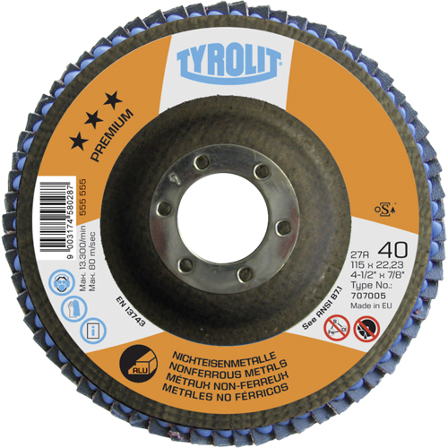 Disque &agrave; lamelles en aluminium 4-1/2", 4-1/2" x 7/8", Type 29, Grain 40, C&eacute;ramique Helyx Safety & Industrial Supplies