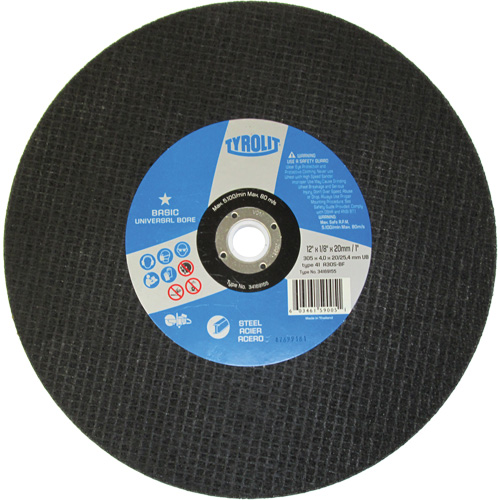 Meule &agrave; tronçonner de base, 12" x 1/8", Arbre de 1", 1, Oxyde d'aluminium Helyx Safety & Industrial Supplies