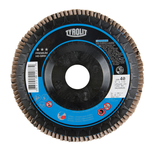 Disque &agrave; lamelles, 4-1/2" x 7/8", Type 27, Grain 40, Zirconium Helyx Safety & Industrial Supplies