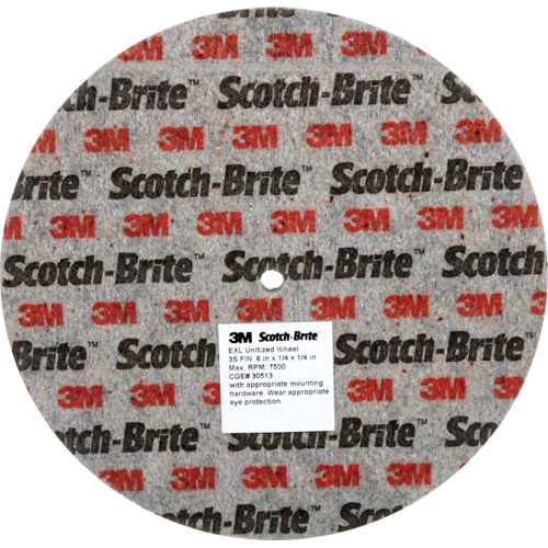 Scotch-Brite EXL Unitized Wheel, 6" x 1/4", 1/4" Arbor, Fine Grit, Silicon Carbide Helyx Safety & Industrial Supplies