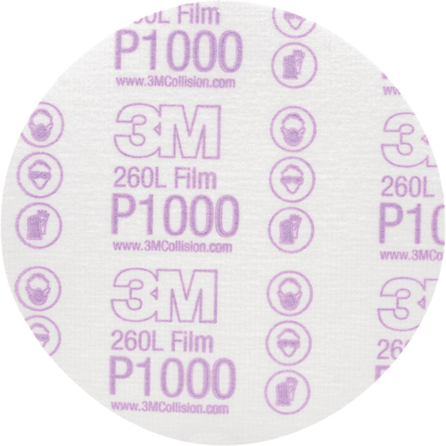 Hookit Finishing Film Disc, 6" Dia., P1000 Grit, Aluminum Oxide, Film Helyx Safety & Industrial Supplies