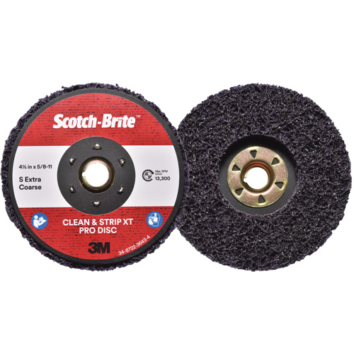 Disque  Clean and Strip  XT Pro Scotch-Brite, 4-1/2" dia., Grain Extra grossier, Carbure de silicium Helyx Safety & Industrial Supplies