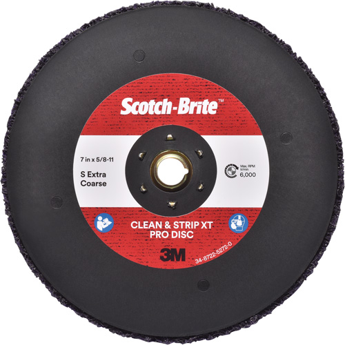 Scotch-Brite Clean & Strip XT Pro Disc, 7" Dia., Extra Coarse Grit, Silicon Carbide Helyx Safety & Industrial Supplies