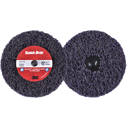 Disque  Clean and Strip  XT Pro Roloc Scotch-Brite, 4" dia., Grain Extra grossier, Carbure de silicium Helyx Safety & Industrial Supplies