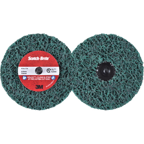 Disque extra coupe  Clean and Strip  XT Pro Roloc Scotch-Brite, 4" dia., Grain Extra grossier, Oxyde d'aluminium Helyx Safety & Industrial Supplies