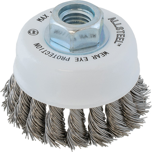 Brosse m&eacute;tallique ALLSTEEL, 3" dia. x 5/8"-11 arbre Helyx Safety & Industrial Supplies